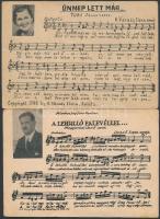 8 db RÉGI kottás képeslap / 8 pre-1945 motive postcards; sheet music
