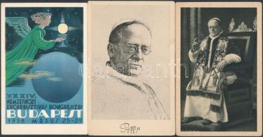 8 db RÉGI motívumos képeslap, vegyes miőségben; vallás, pápák, 34. Nemzetközi Eucharisztikus Kongresszus / 8 pre-1945 motive postcards, mixed quality; religion, popes, 34th International Eucharistic Congress