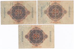 Német Birodalom 1914. 20M (5x) T:III
German Empire 1914. 20 Mark (5x) C:F