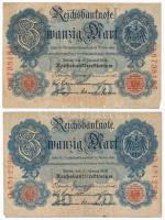 Német Birodalom 1914. 20M (5x) T:III
German Empire 1914. 20 Mark (5x) C:F