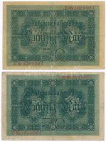 Német Birodalom 1914. 50M (5x) T:III
German Empire 1914. 50 Mark (5x) C:F