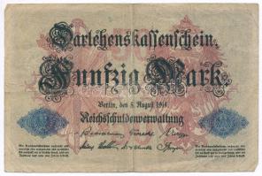 Német Birodalom 1914. 50M (5x) T:III
German Empire 1914. 50 Mark (5x) C:F