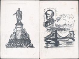 5 db RÉGI Széchenyi István emlék levelezőlap, Széchenyi Munkaközösség kiadása / 5 pre-1945 István Sz...