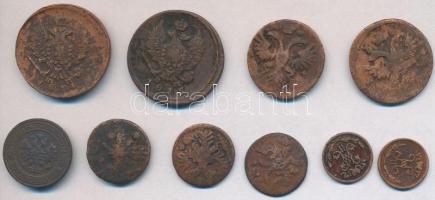 Orosz Birodalom 1730-1903. 1p-2k Cu (10x) közte hamisak is T:2-,3,3- patina, ph.
Russian Empire 173...