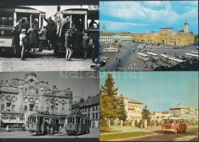 10 db MODERN megíratlan magyar városképes lap; villamosok, autóbuszok / 10 modern unused Hungarian town-view postcards; trams, buses