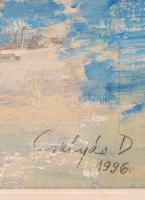 Gulyás Dénes (1927-2003): Parlament. Vegyes technika, farost, jelzett, keretben, 50×70 cm