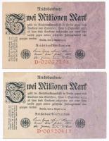 Németország / Weimari Köztársaság 1923. 2.000.000M (5x) két klf sorozat jelöléssel T:III
Germany / ...