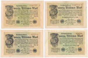 Németország / Weimari Köztársaság 1923. 10.000.000M (2x) + 20.000.000M (4x) T:II,II-
Germany / Weim...