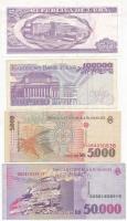 Vegyes: Kuba 2004. 50P + Lengyelország 1993. 100.000Zl + Románia 1996. 50.000L + 1998. 5000L + Svédo...