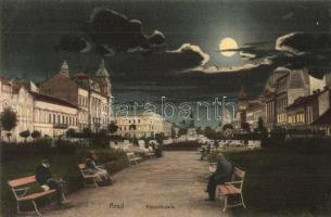Arad, Kossuth park, éjjel / park, at night (ázott sarkak / wet corners)