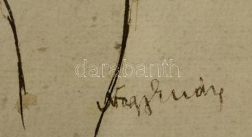 Nagy jelzéssel: Tudtommal ilyen vagyok. Tus, papír, üvegezett keretben, 24×12 cm