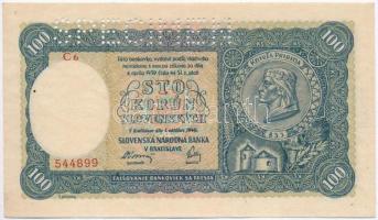Szlovákia 1940. 100K "SPECIMEN" perforációval T:I- ragasztónyom
Slovakia 1940. 100 Korun ...