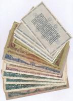 15db-os vegyes pengő és adópengő tétel, közte 1945. 1000P részben színezett nőalakkal T:III,III-