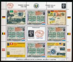 500 éves a nemzetközi postai küldemény Európában szelvényes kisív, International mail in Europe coupon minisheet