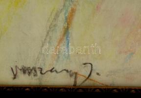 Vaszary jelzéssel: Női félakt. Vegyes technika, papír, üvegezett keretben, 40×30 cm