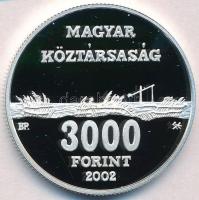 2002. 3000Ft Ag "Hortobágyi Nemzeti Park" dísztokban, tanúsítvánnyal T:PP