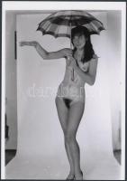 cca 1972 Nyári zápor esetére, 2 db korabeli negatívról készült mai nagyítások, 25x18 cm / 2 erotic p...