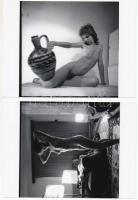 cca 1980 Lakások és modellek, 4 db korabeli negatívról készült mai nagyítások, 27,5x20,5 cm és 18x13...