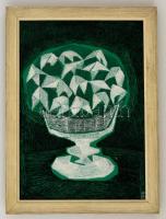Ellen Kruse (?-? ): Csendélet. Olaj, vászon, keretben, 36×27 cm