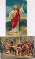 202 db RÉGI motívumos képeslap; vallás, Jézus, több litho lappal / 202 pre-1945 motive postcards; re...