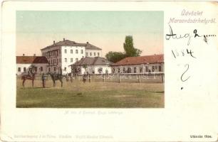 Marosvásárhely, Targu Mures; 9. honvéd huszár laktanya, kiadja Raichardsperg J. és társa, Hajdú Sándor felvétele / hussar barracks (EK)