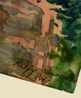 Pálfy Piroska (1896-?): Kertkapu. Akvarell, papír, jelzett, 30×22 cm