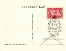 1948 Budapesti Nemzetközi Vásár, B.Sz.K.Rt. és B.H.É.V. Alk. szövetkezete reklámlap, villamos / Hung...