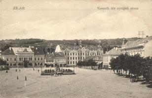 Zilah, Zalau; Kossuth tér nyugati része, gyógyszertár / square, pharmacy (EK)