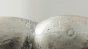 Ezüst (Ag.) csavart bordázatú talpas kínáló, jelzett, mesterjeggyel, m:11 cm, d:16 cm, nettó:230g