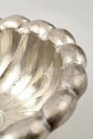 Ezüst (Ag.) csavart bordázatú talpas kínáló, jelzett, mesterjeggyel, m:11 cm, d:16 cm, nettó:230g