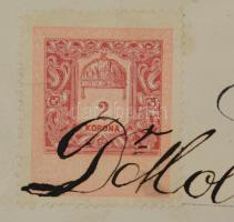 1909 Bírói vizsgabizonyítvány törvényszéki joggyakornok részére, okmánybélyeggel