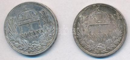 1912KB-1916KB 1K Ag "Ferenc József" (2x) T:2,2- ph., patina, fo.
Adamo K5.1