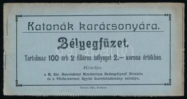 1915 Katonák Karácsonyára 2f segélybélyeg 100 db-ot tartalmazó teljes füzet