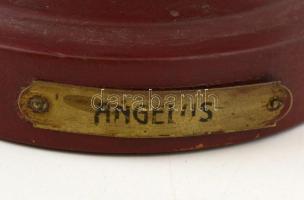 Francia spiáter imádkozó pár ( 2db), jelzett (Angelus), kopott, férfinak kis lyukkal a fején, fém ta...