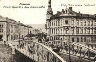 Kolozsvár, Cluj; Ferenc József út, Nagy Szamos-híd / street, bridge (EK)