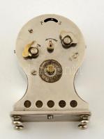 Art deco kis asztali óra, porcelán számlappal, működik jelzés nélkül, m:8,5 cm