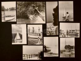 cca 1970 Balatoni fényképek, 13 db jelzés nélküli vintage fotó, 13x18 cm és 30x24 cm között