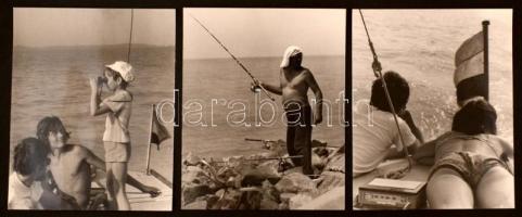 cca 1970 Balatoni fényképek, 13 db jelzés nélküli vintage fotó, 13x18 cm és 30x24 cm között