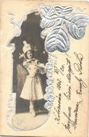 Fedák Sári (?), silver Emb. Art Nouveau postcard