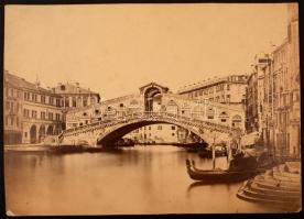 cca 1870 Velence, fotó kasírozva, 24x34 cm / cca 1870 Venice, vintage photo, 24x34 cm