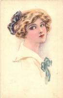 Italian art postcard, lady, W.S.S.B. Serie 5052. s: Usabal