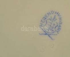Herendi virágmintás porcelán tálka, kézzel festett, jelzett, hibátlan, m: 10,5 cm