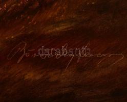 Böröczky Ferenc (1921-2004): Házak a szigeten. Olaj, farost, jelzett, keretben, 50×90 cm