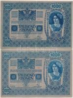 1921. (1902.) 1000K függőleges "DEUTSCHÖSTERREICH" felülbélygezéssel, mindkét oldal német ...