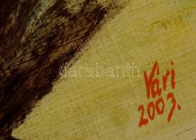 Vári jelzéssel: Elszánt tekintetű nő. Vegyes technika, farost, 48×60 cm