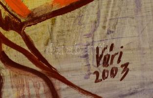 Vári jelzéssel: Férfi portré. Vegyes technika, farost, 60×50 cm