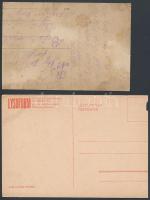 cca 1914-1918 Hadifoglyok, 2 db fotó, az egyik feliratozva, különböző méretben