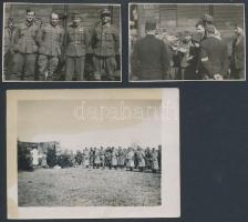 cca 1941-1945 3 db katonai fotó, köztük tábori mise is, különböző méretben