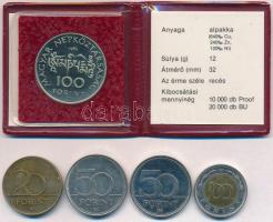 1984. 100Ft alpakka "Kőrösi Csoma Sándor" eredeti műanyag tokban + 2003. 20Ft "Deák&q...