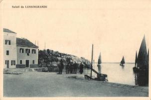 Veli Losinj, Lussingrande; port, sailing ships, sailors, Vittorio Stein (EK)